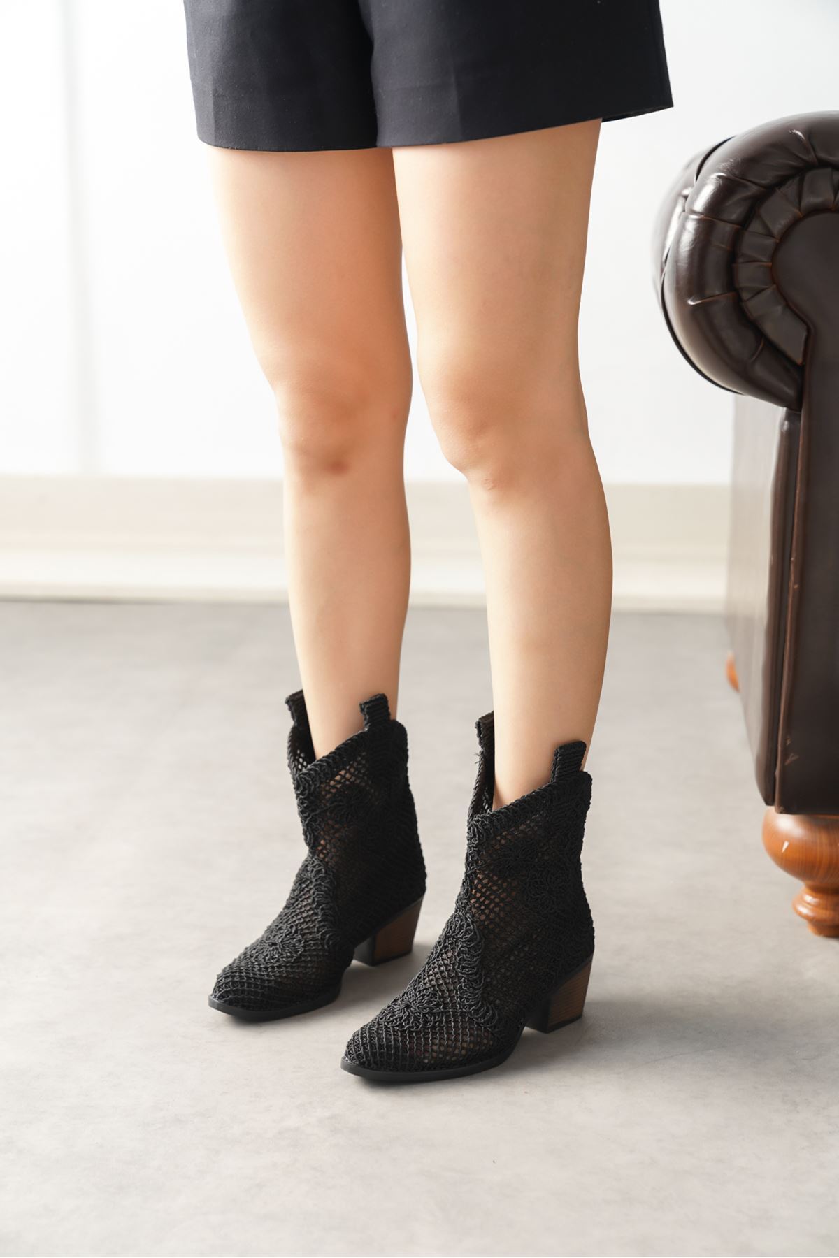 Kadın Jersey Yazlık Kovboy Bot - Siyah