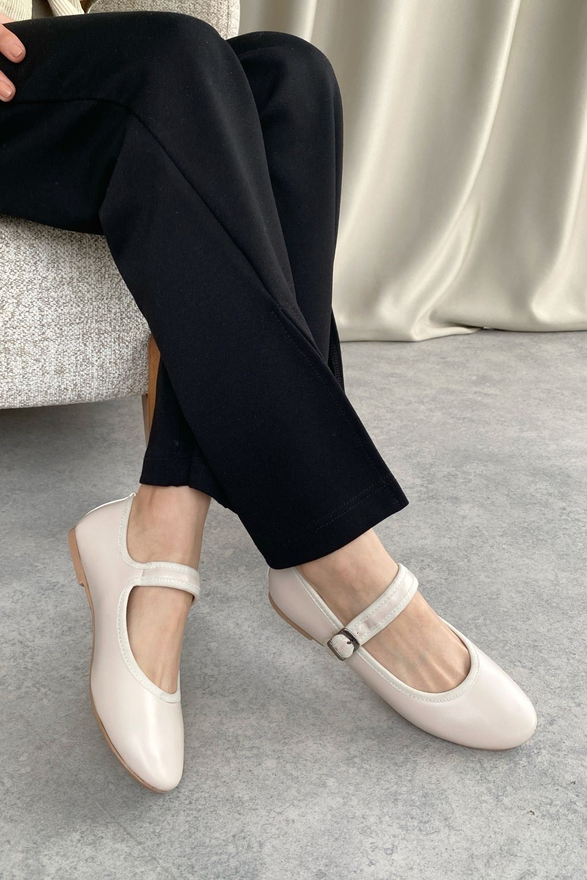 Kadın Vavin Babet Ayakkabı - Ten Deri