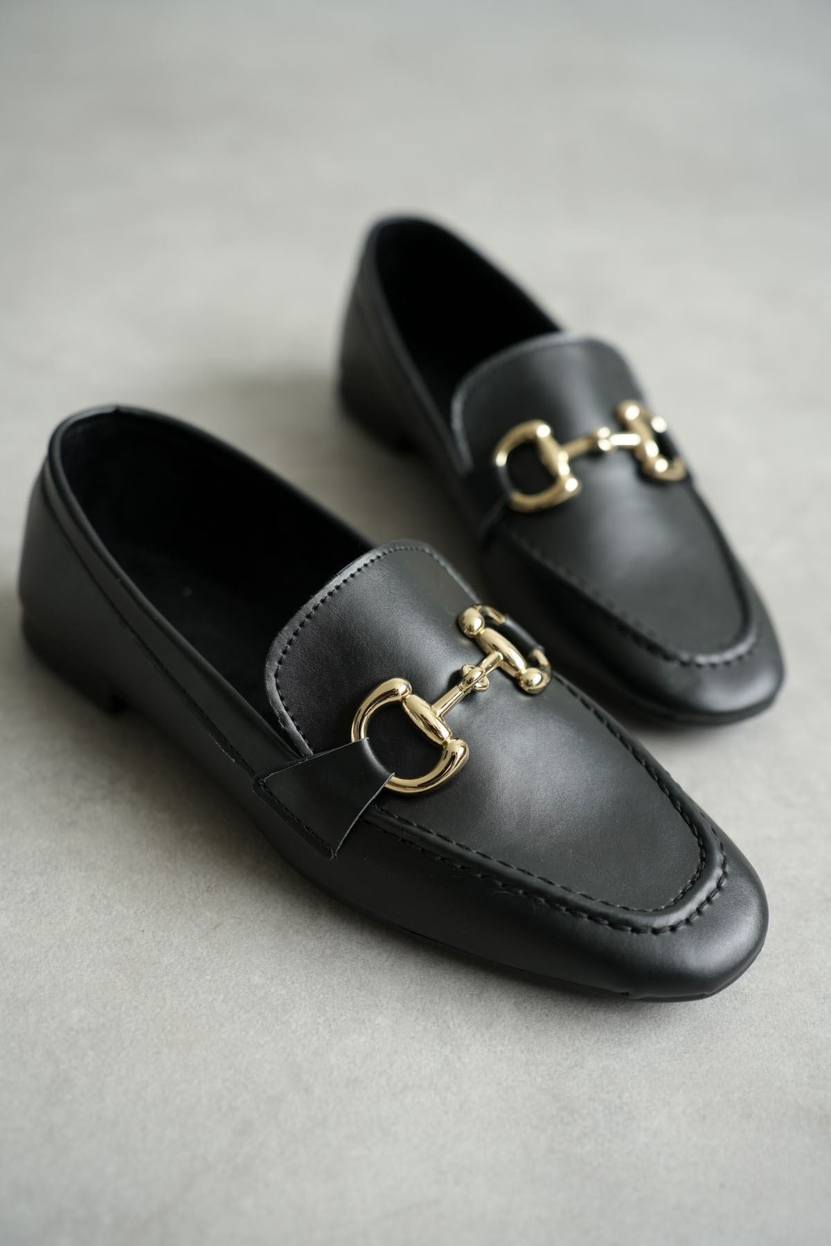 Kadın Pixo Düz Taban Babet - siyah-deri