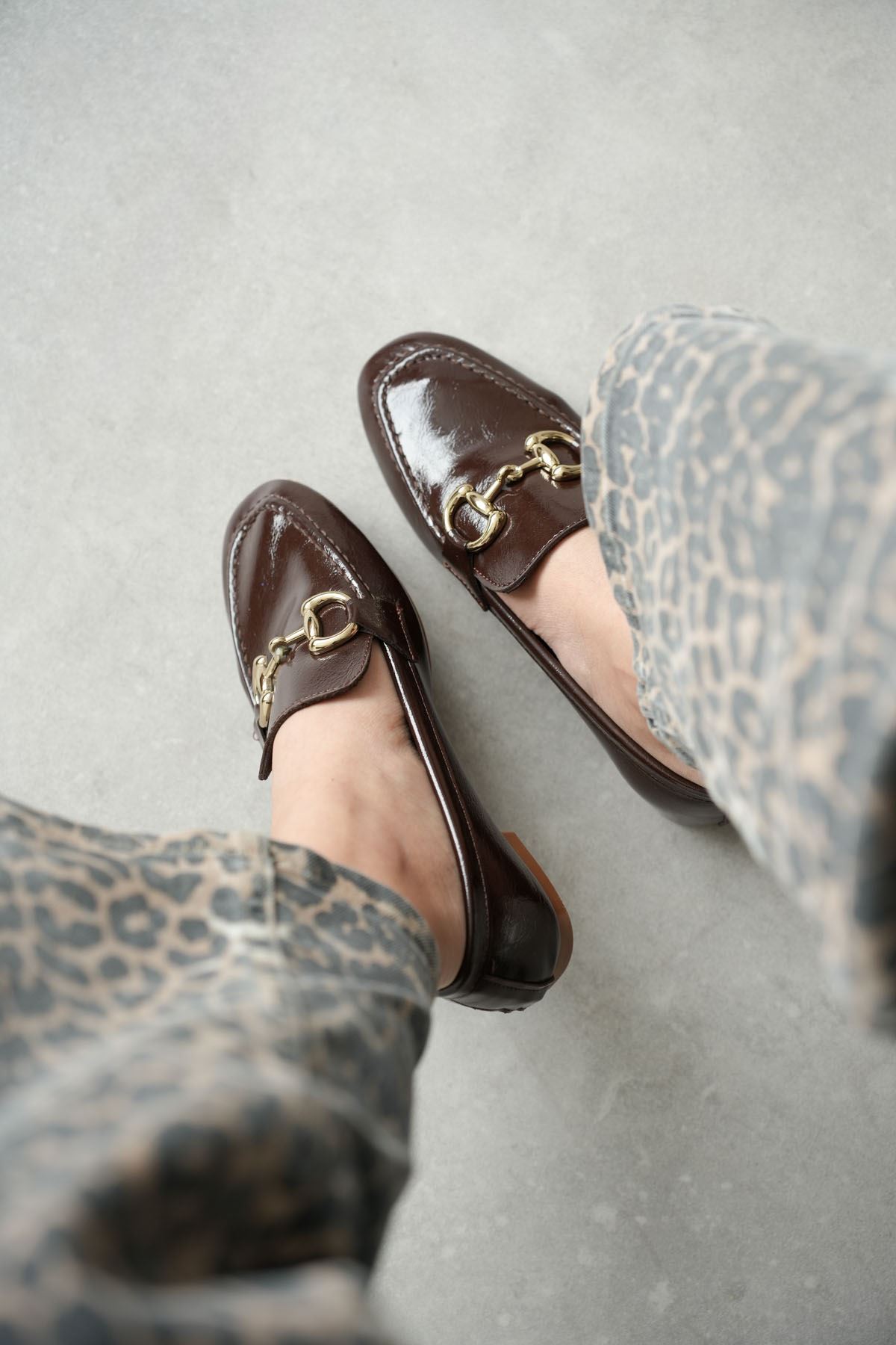 Kadın Pixo Düz Taban Babet - Kahve-Rugan