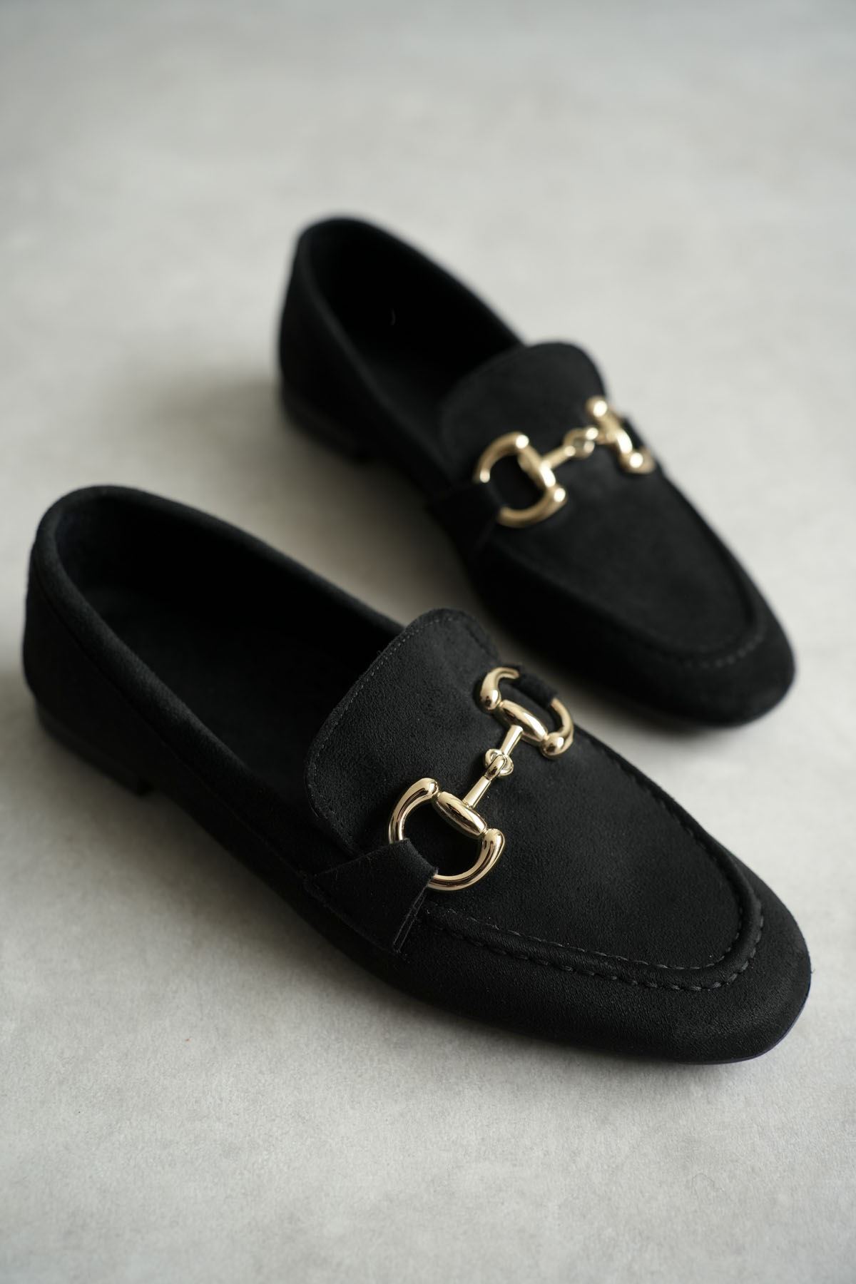 Kadın Pixo Düz Taban Babet - Siyah Süet