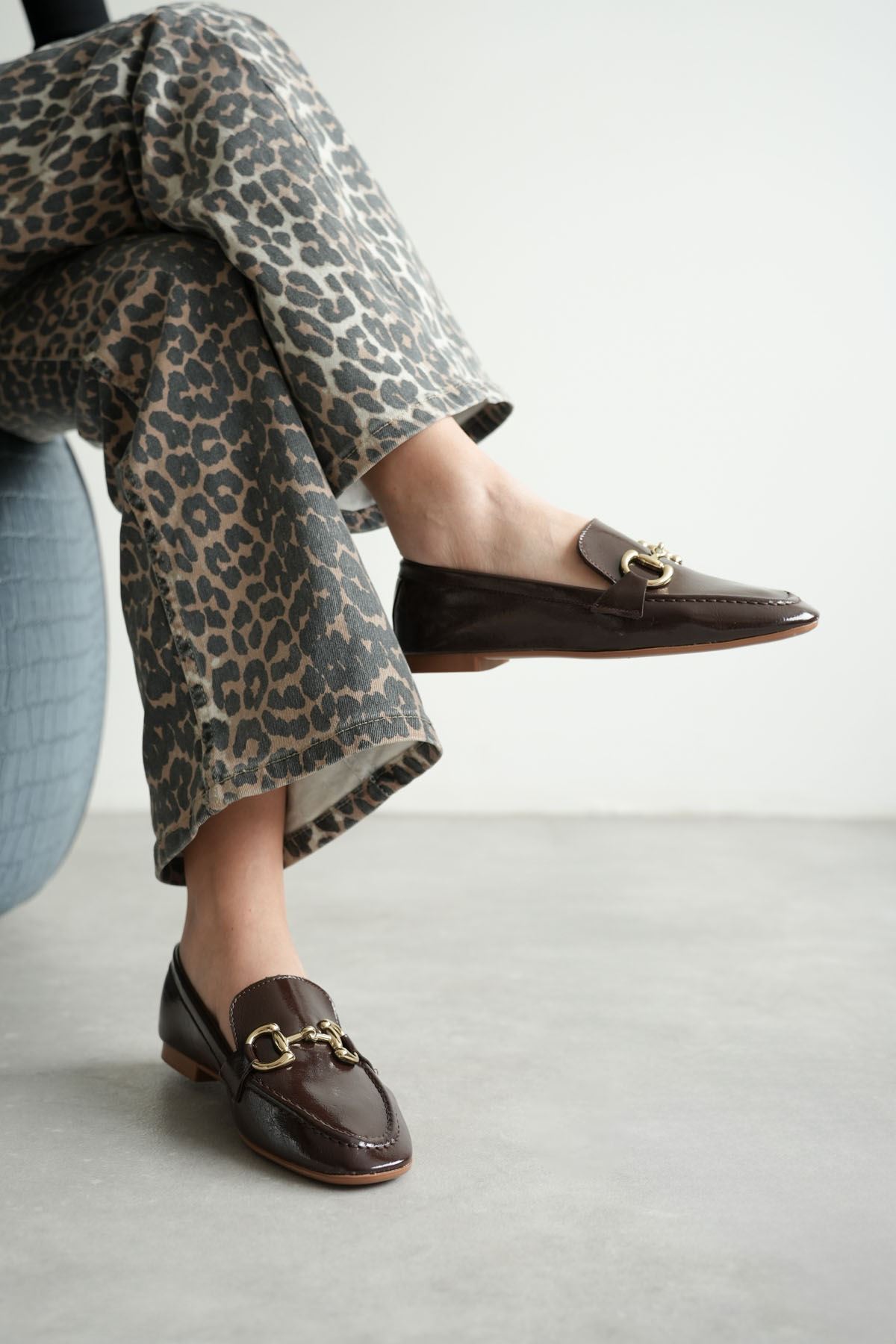 Kadın Pixo Düz Taban Babet - Kahve-Rugan