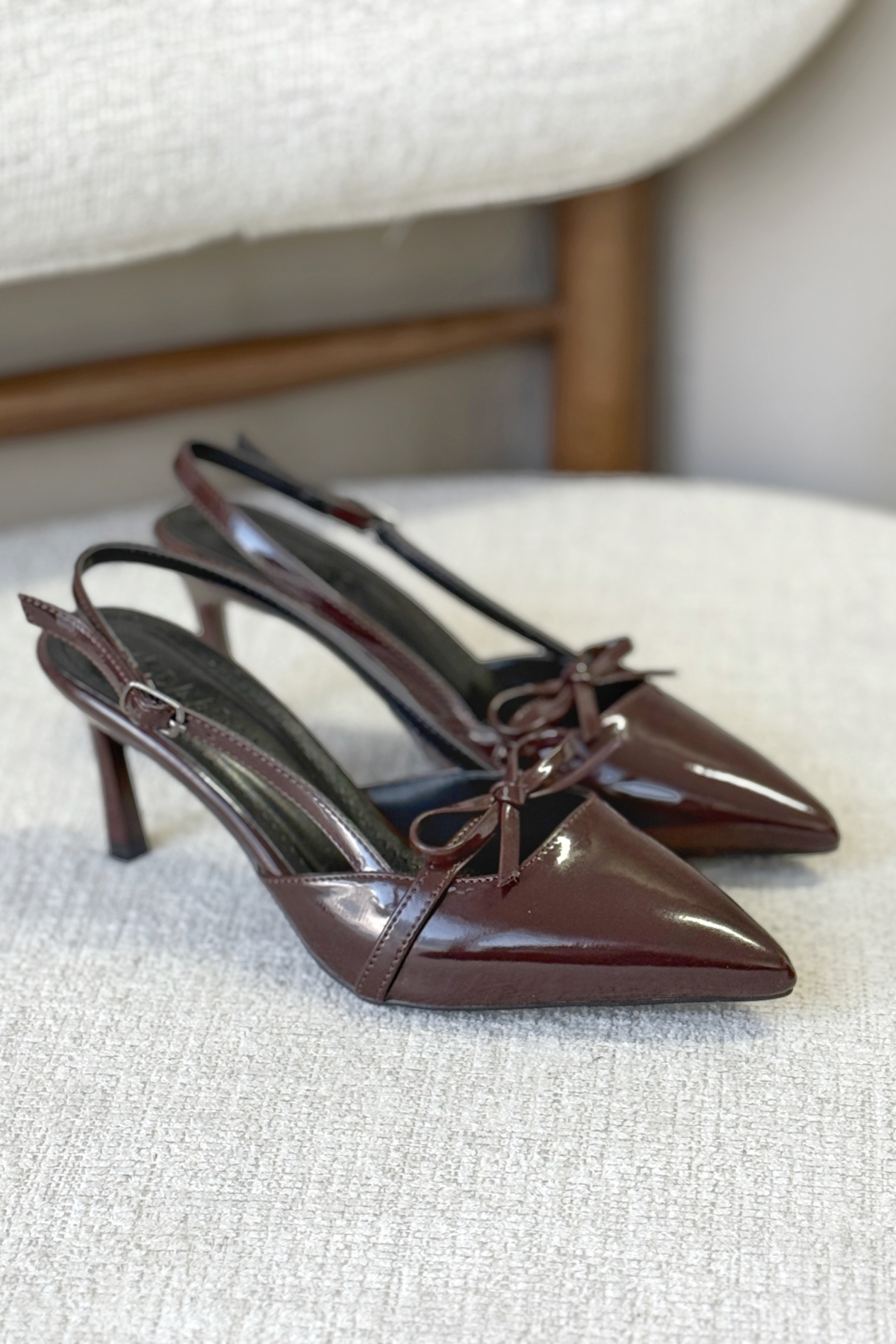 Kadın Sinco Fiyonklu Topuklu Ayakkabı - Kahve-Rugan