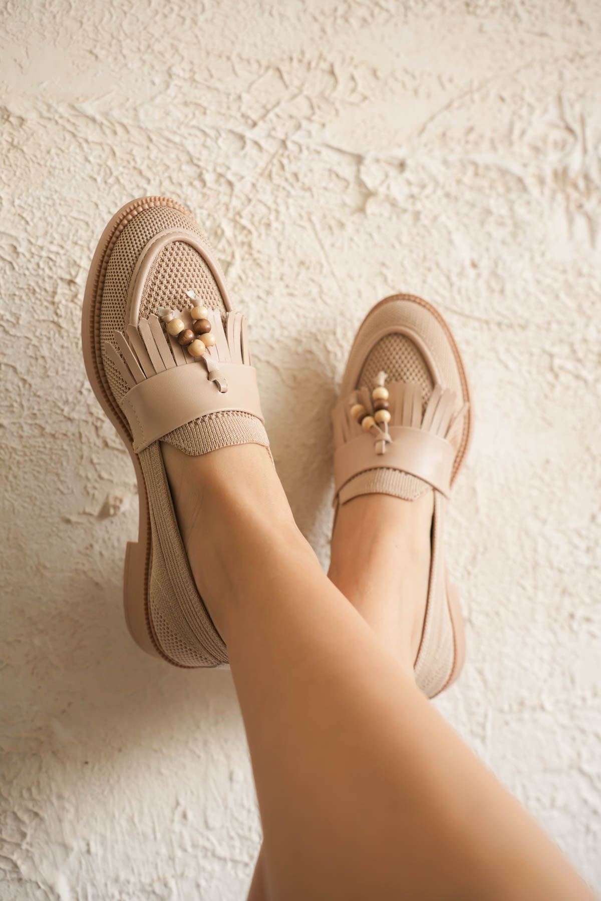 Kadın Ojox Püsküllü Loafer  - Nude
