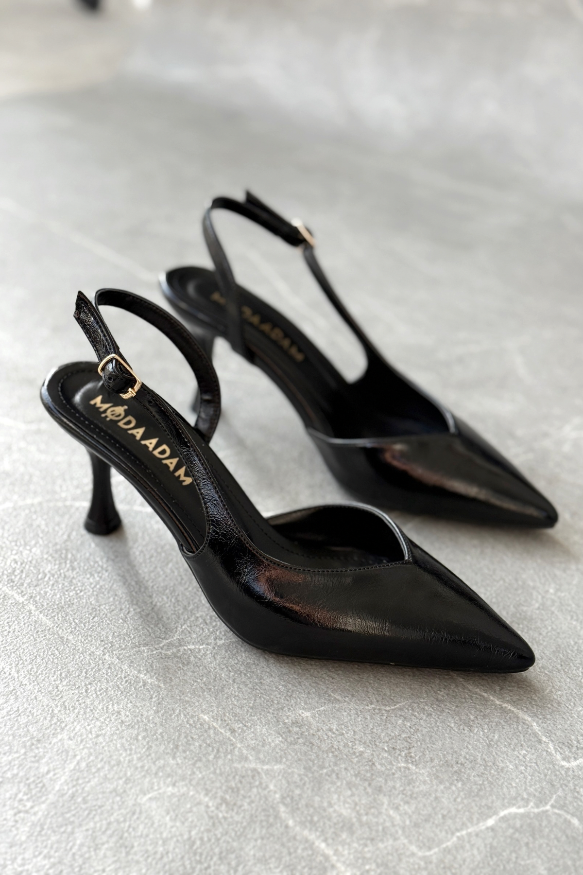 Kadın Eleni İnce Topuklu Ayakkabı - siyah-rugan