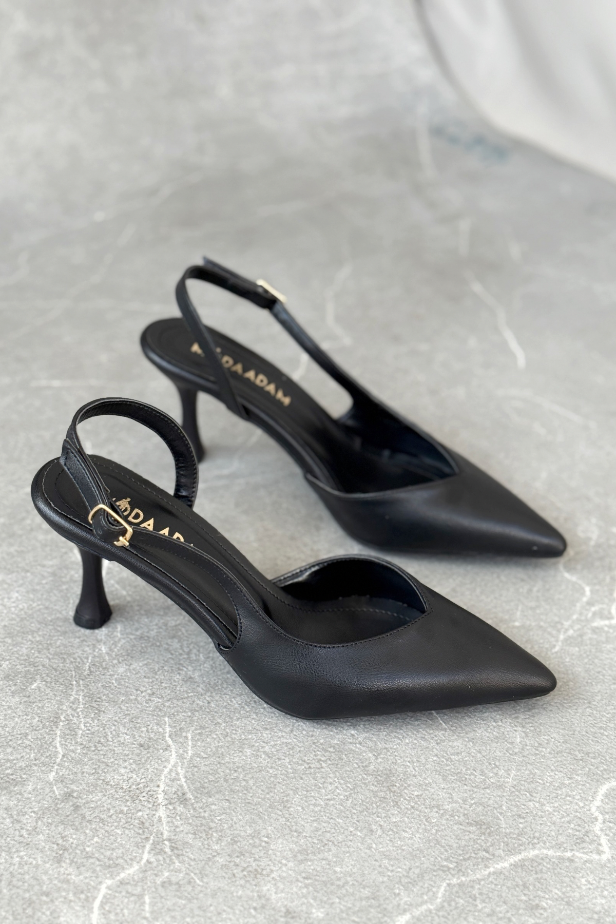 Kadın Eleni İnce Topuklu Ayakkabı - siyah-deri