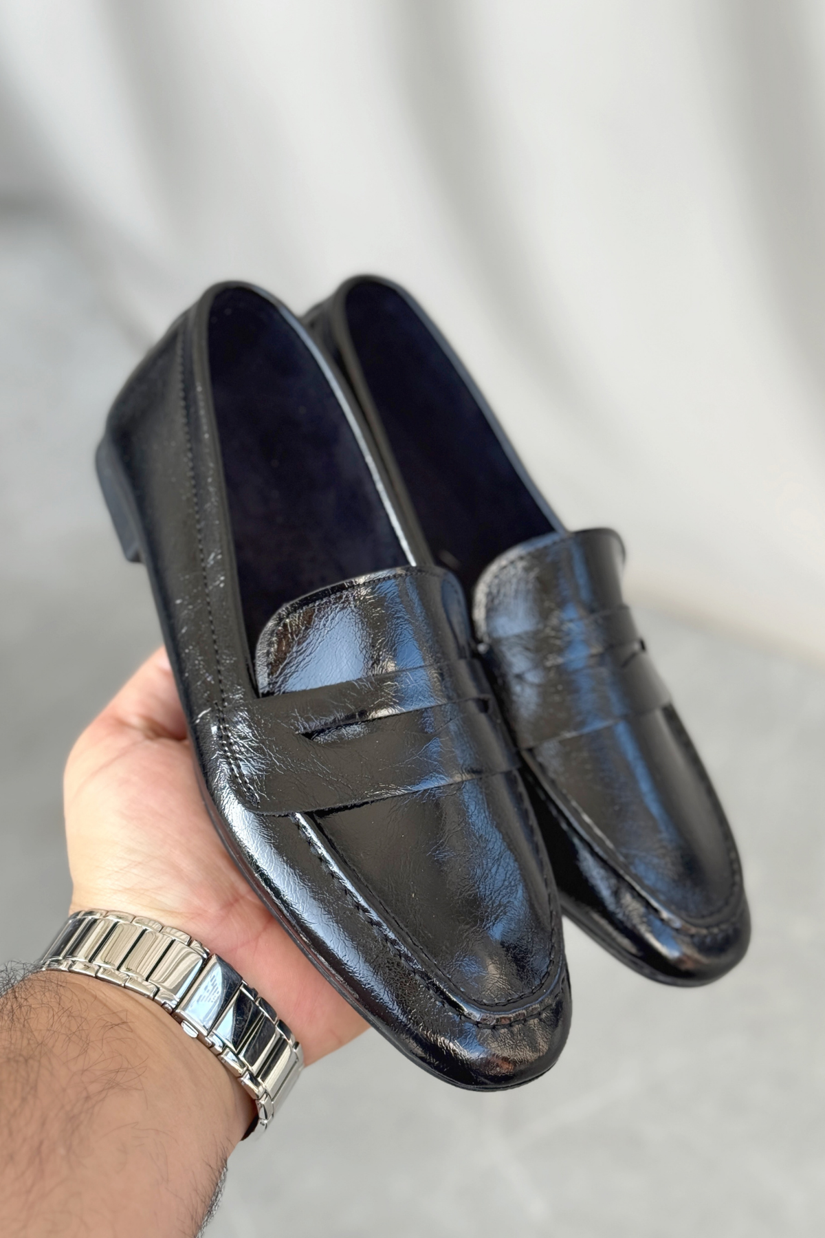 Kadın Olbin Düz Taban Babet - siyah-rugan