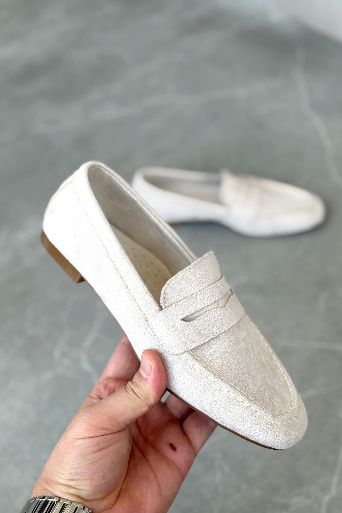 Kadın Olbin Düz Taban Babet - Ten Süet