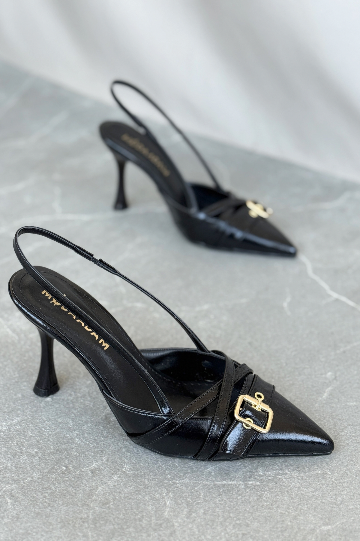 Kadın Wille İnce Topuklu Ayakkabı - siyah-rugan