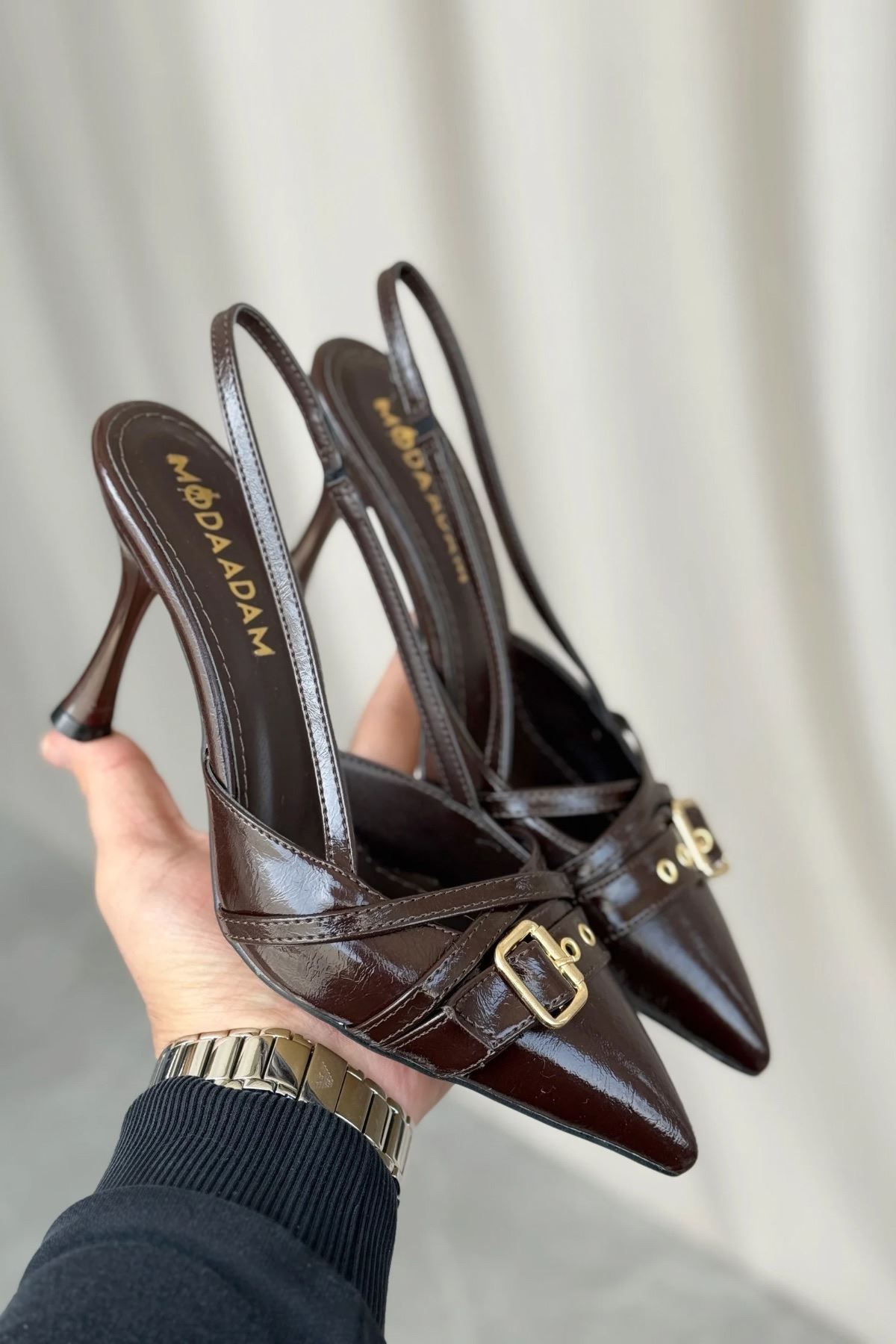 Kadın Wille İnce Topuklu Ayakkabı - Kahve-Rugan