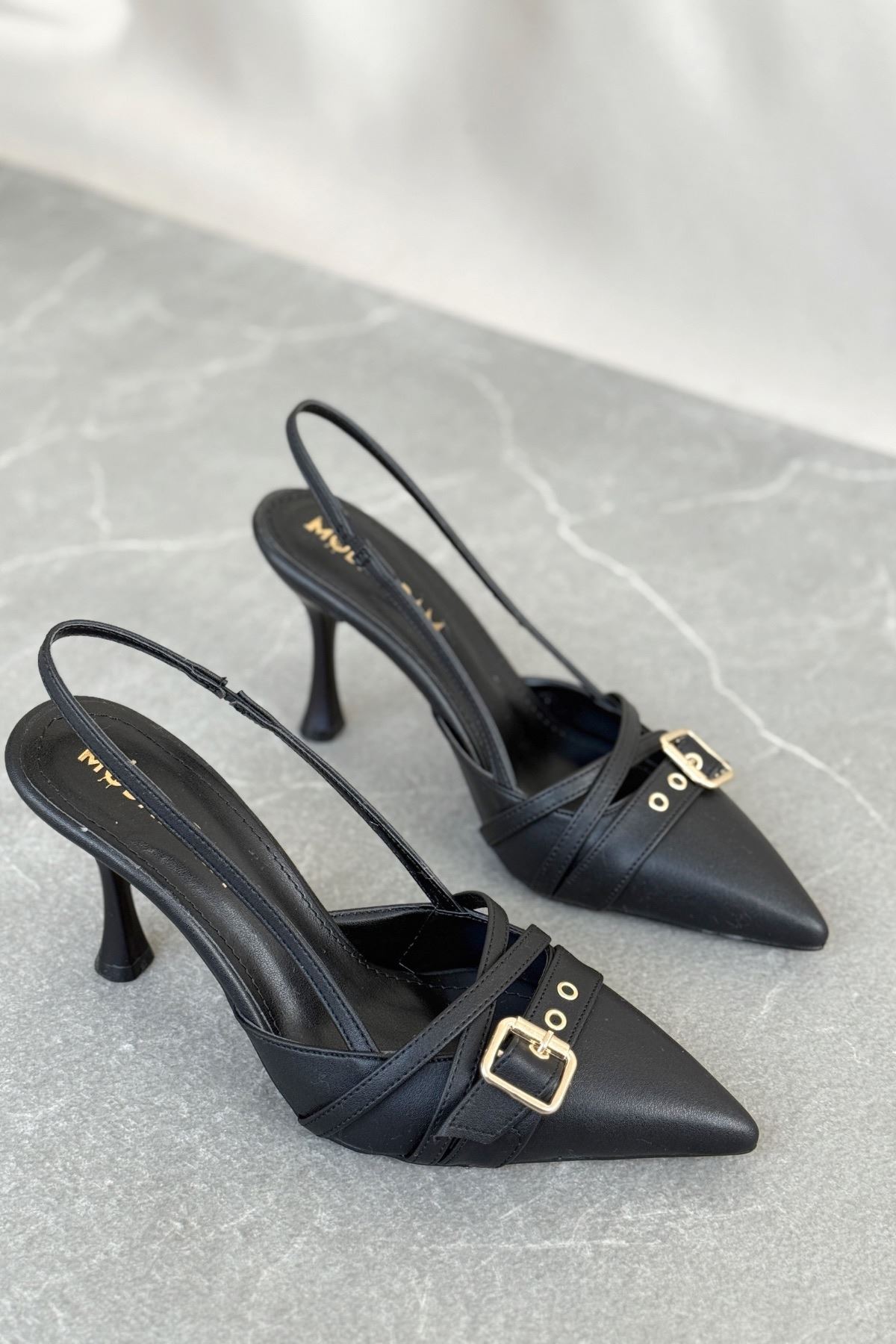 Kadın Wille İnce Topuklu Ayakkabı - siyah-deri