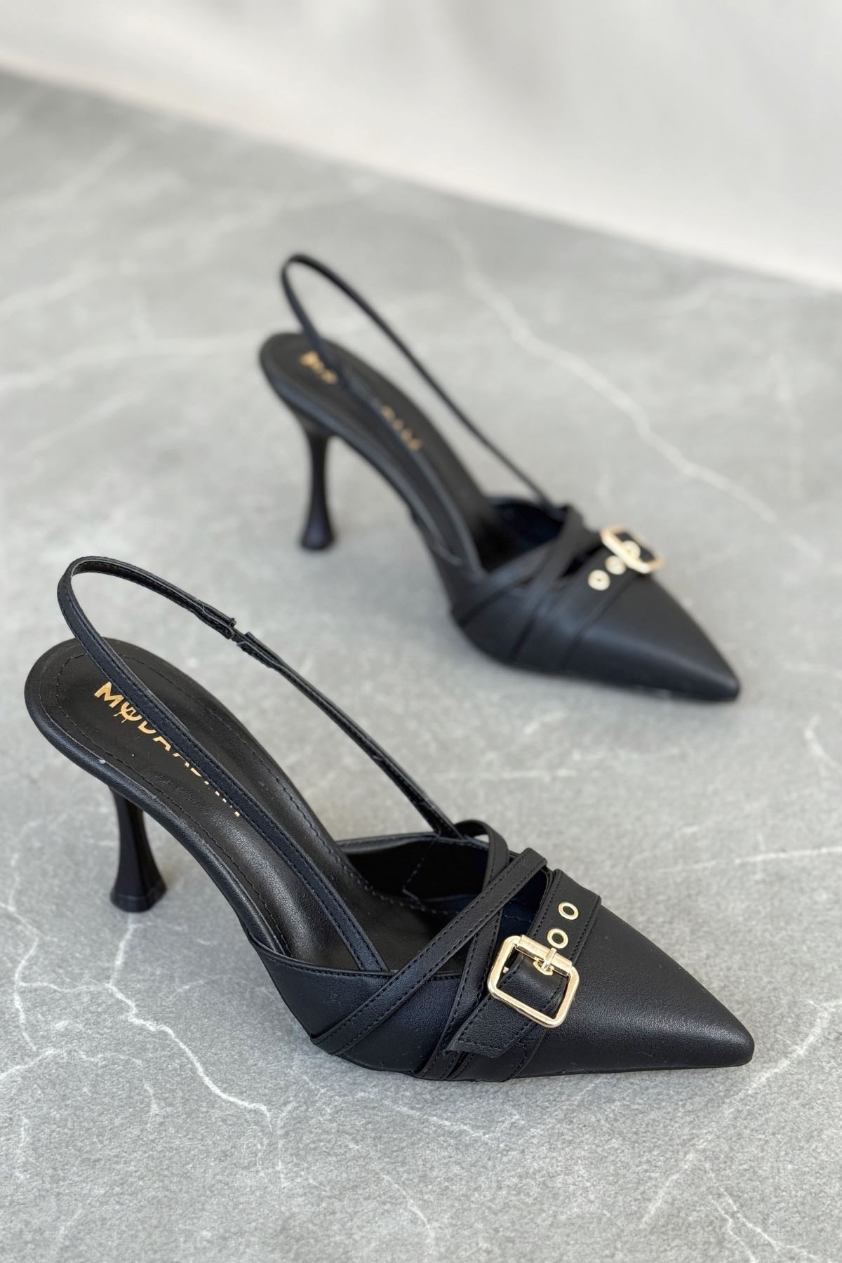 Kadın Wille İnce Topuklu Ayakkabı - siyah-deri