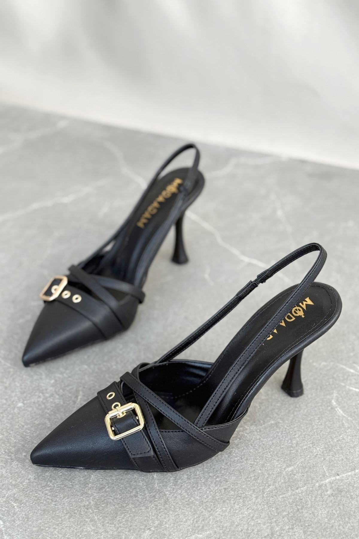 Kadın Wille İnce Topuklu Ayakkabı - siyah-deri