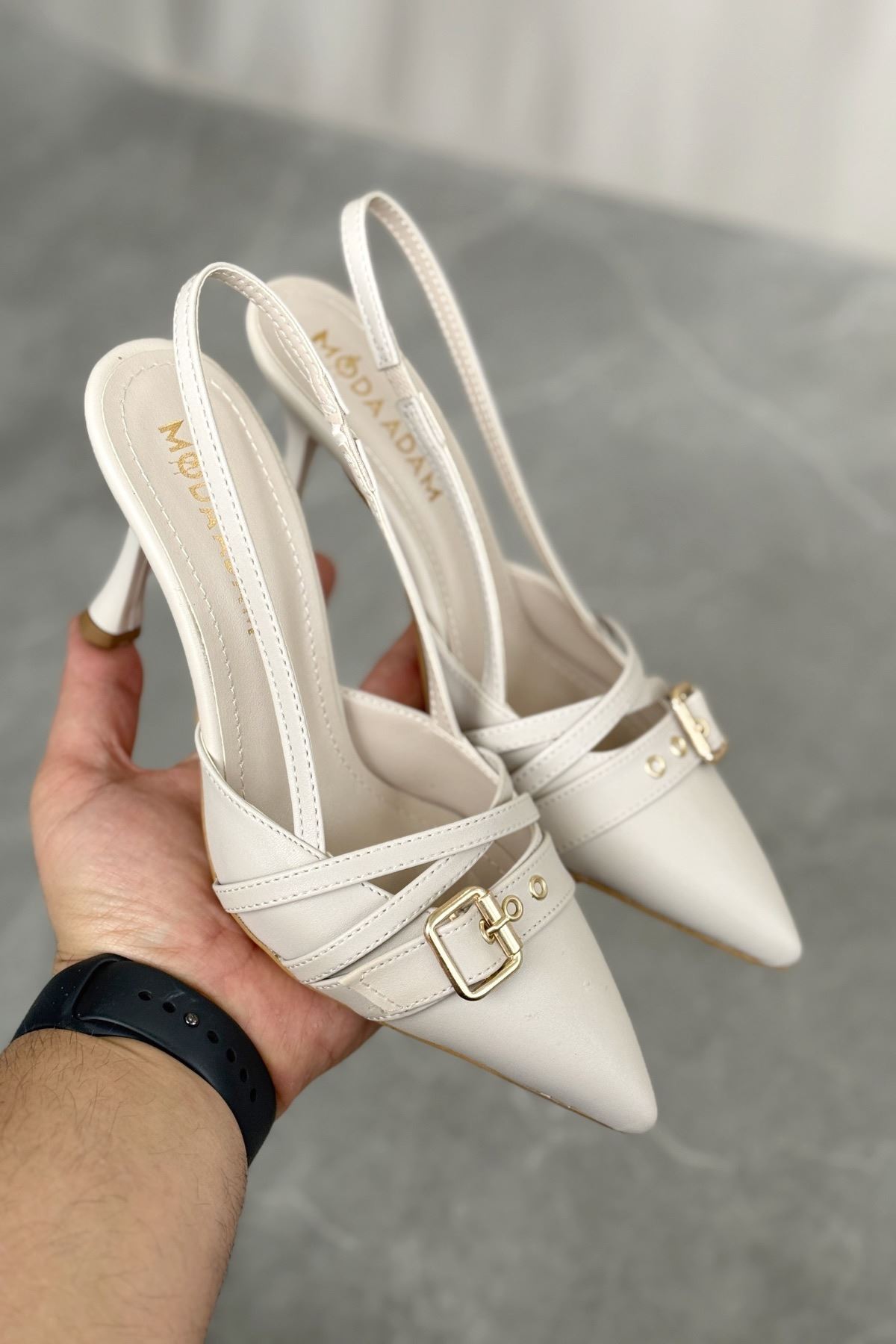 Kadın Wille İnce Topuklu Ayakkabı - Ten Deri