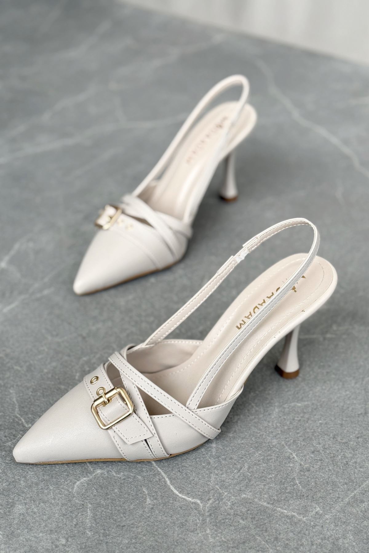 Kadın Wille İnce Topuklu Ayakkabı - Ten Deri