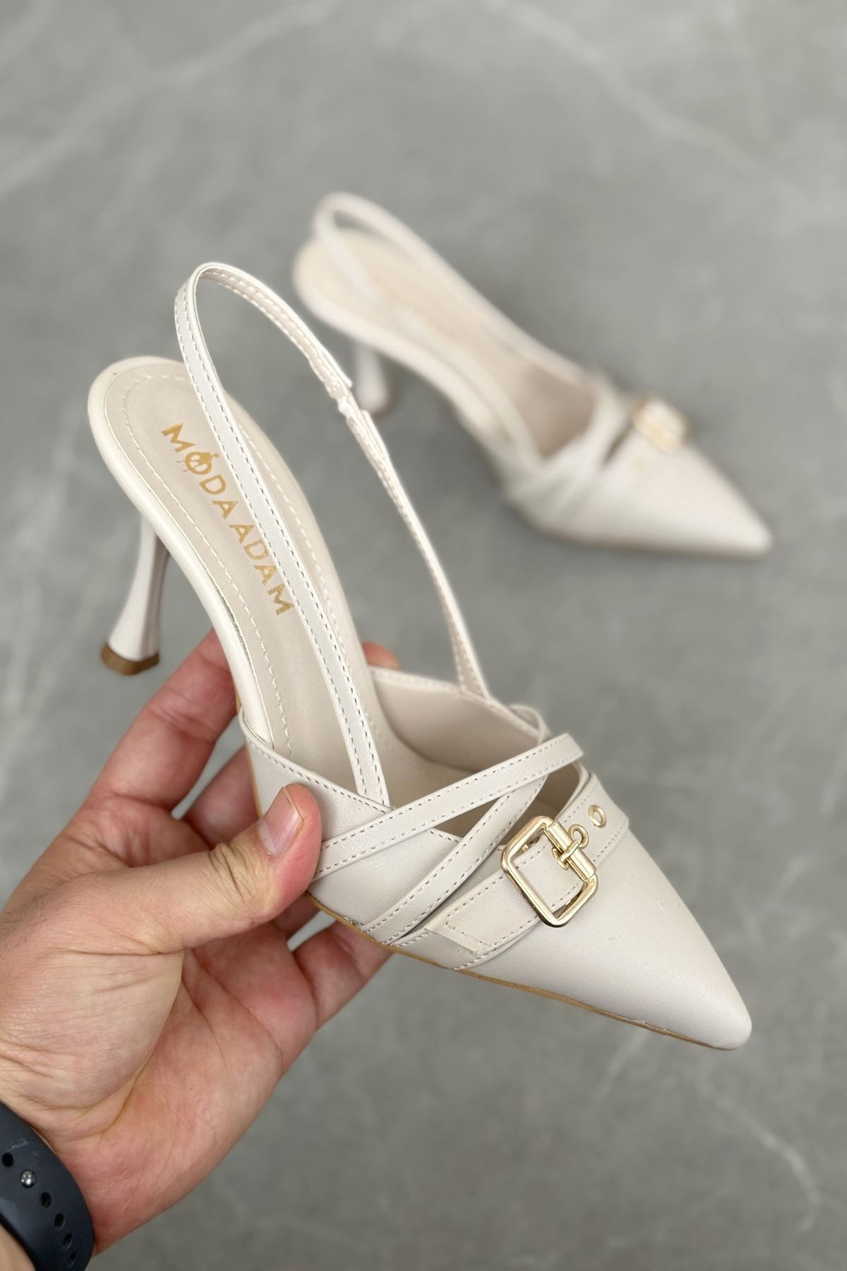 Kadın Wille İnce Topuklu Ayakkabı - Ten Deri