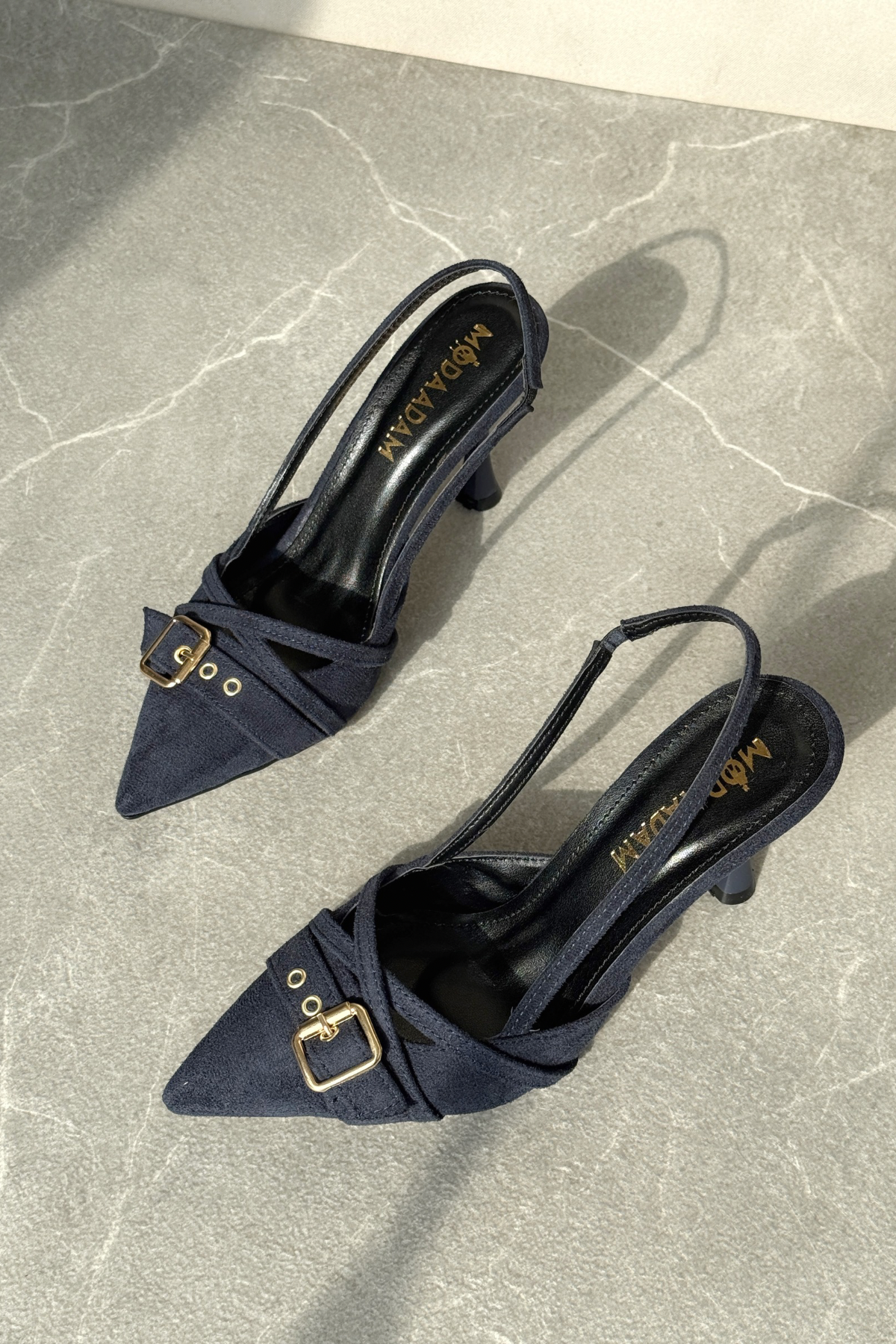 Kadın Wille İnce Topuklu Ayakkabı - Lacivert-Süet