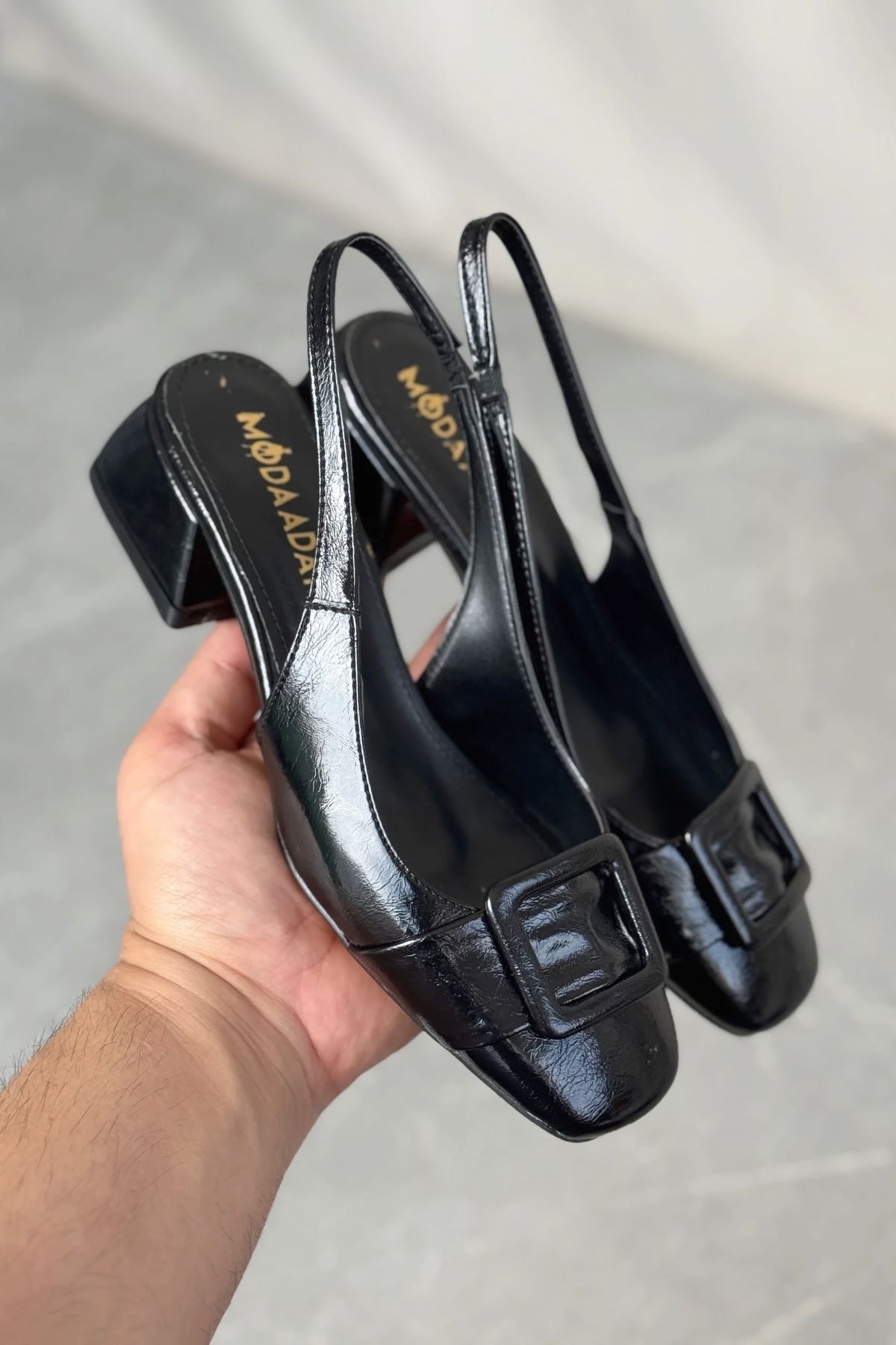 Kadın Monet Kısa Topuklu Ayakkabı - siyah-rugan