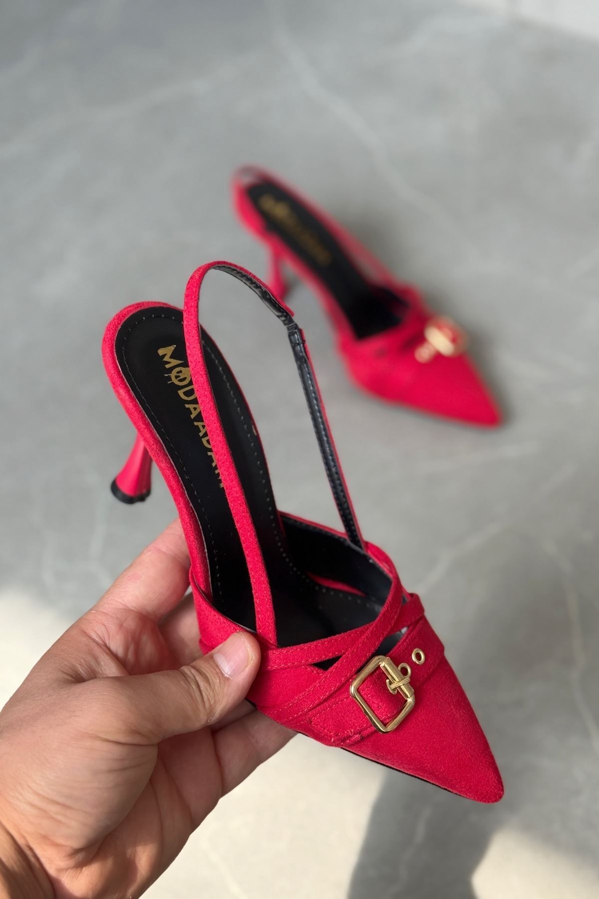 Kadın Wille İnce Topuklu Ayakkabı - Kırmızı