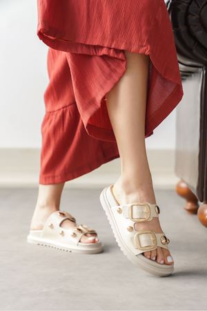 Kadın Ecole Tokalı Terlik - Ten Deri