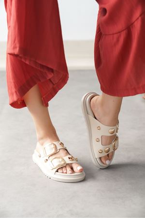 Kadın Ecole Tokalı Terlik - Ten Deri