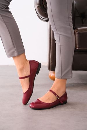 Kadın Coco Babet Ayakkabı - Bordo-Rugan