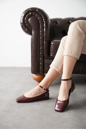 Kadın Moli Babet Ayakkabı - Bordo-Rugan