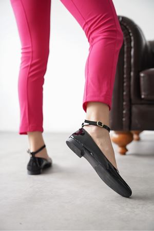 Kadın Poliga Babet Ayakkabı - siyah-rugan