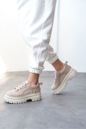 Kadın Lecce Kalın Tabanlı Spor Ayakkabı - Bej