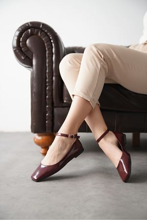 Kadın Moli Babet Ayakkabı - Bordo-Rugan