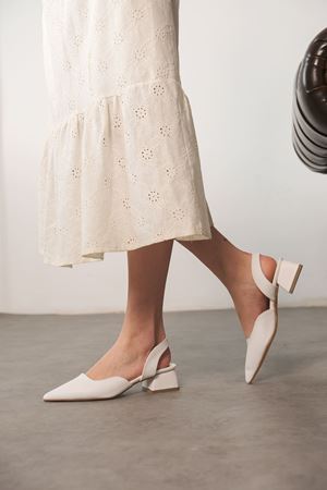 Kadın Jozi Kısa Topuklu Ayakkabı - Beyaz