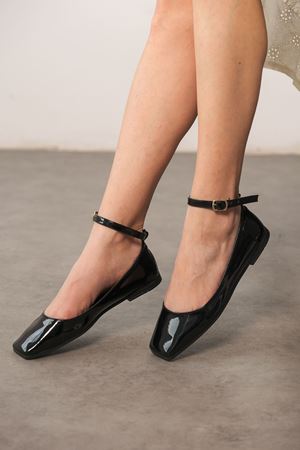 Kadın Moli Babet Ayakkabı - siyah-rugan