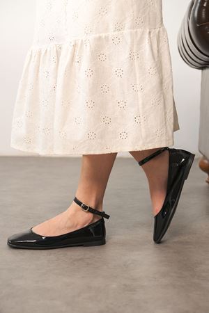 Kadın Moli Babet Ayakkabı - siyah-rugan