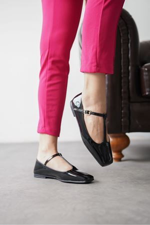 Kadın Diago Babet Ayakkabı - siyah-rugan