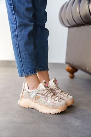 Kadın Tofino Kalın Tabanı Spor Ayakkabı - Bej