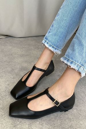 Kadın Diago Babet Ayakkabı - siyah-deri