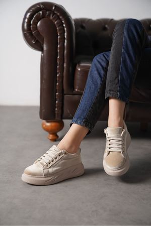 Kadın Monkey Spor Ayakkabı - Vizon-Kadife