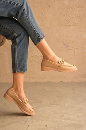 Kadın Roma Günlük Loafer Ayakkabı - Nude