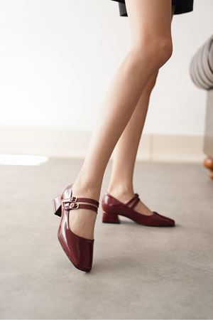 Kadın Varuna Kısa Topuklu Ayakkabı - Bordo-Rugan