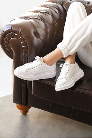 Kadın Bloom Bağcıklı Spor Ayakkabı - Beyaz