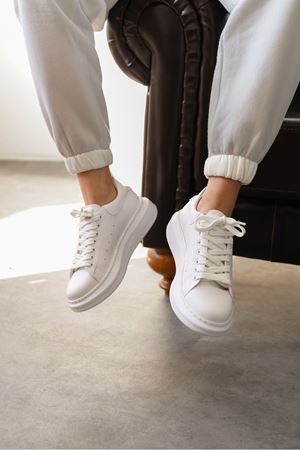 Kadın Bloom Bağcıklı Spor Ayakkabı - Beyaz