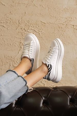 Kadın Bloom Bağcıklı Spor Ayakkabı - Beyaz-Z.Desenli