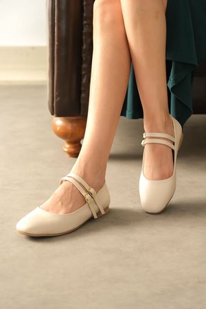 Kadın Rola Babet Ayakkabı - Ten Deri