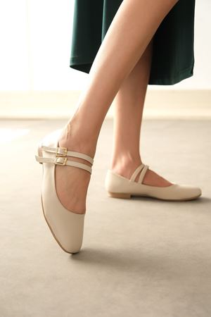 Kadın Rola Babet Ayakkabı - Ten Deri