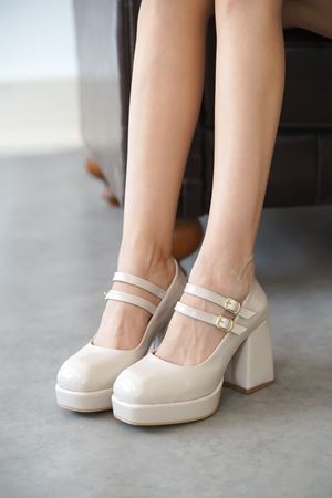 Kadın Forlan Platformlu Topuklu Ayakkabı - Ten-Rugan