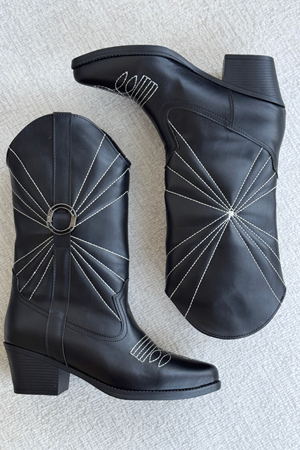 Kadın Ramirez Kovboy Çizme - siyah-deri