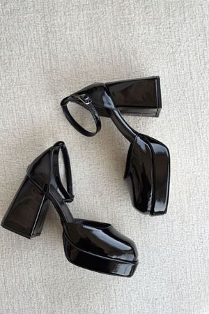 Kadın Gander Platformlu Topuklu Ayakkabı - siyah-rugan