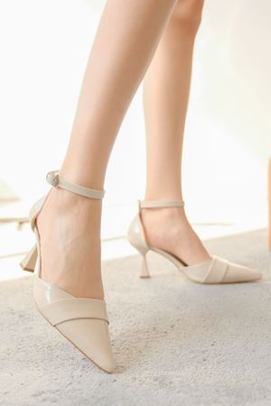 Kadın Mikey İnce Topuklu Ayakkabı - Ten-Rugan