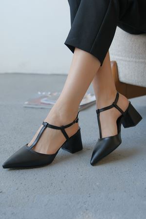 Kadın Center Kalın Topuklu Ayakkabı - Siyah