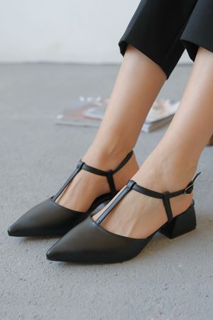 Kadın Moment Kısa Topuku Ayakkabı - Siyah